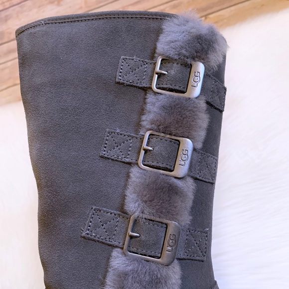 UGG Charcoal Suede Klea Boots - Picture 6 of 8